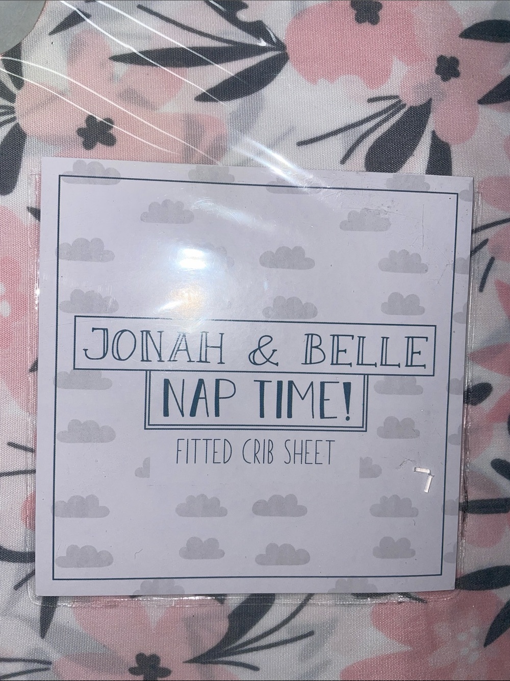 Jonah & Belle Nap Time Pink Floral Fitted Crib Sheet. 28”x52”. Made in India NEW